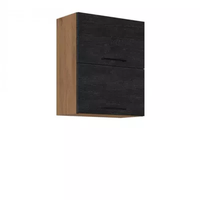 Konyhai felső kétajtós szekrény 60 cm ZHILAN - lancelot tölgy / sötét fa