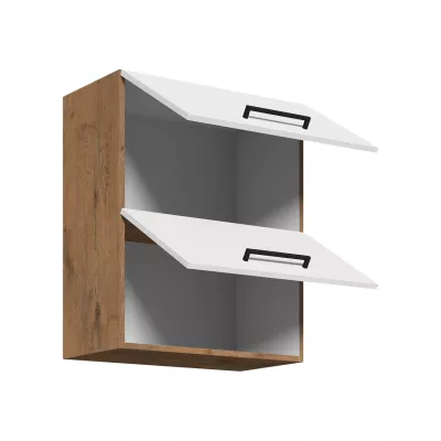 Konyhai felső kétajtós szekrény 60 cm ZHILAN - lancelot tölgy / sötét fa
