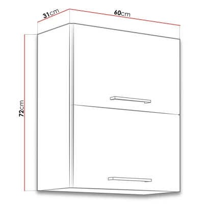 Konyhai felső kétajtós szekrény 60 cm ZHILAN - lancelot tölgy / sötét fa