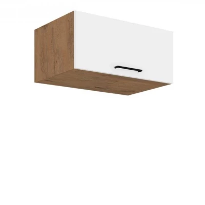 Felső zárt konyhaszekrény 80 cm ZHILAN 2 - lancelot tölgy / fényes fehér