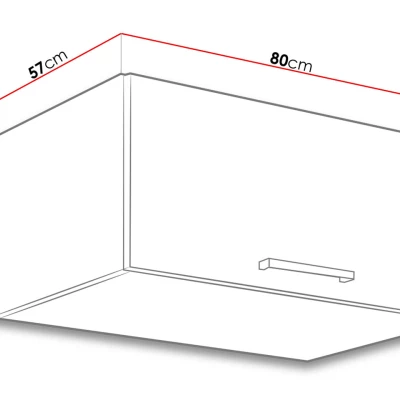 Felső zárt konyhaszekrény 80 cm ZHILAN 2 - lancelot tölgy / fényes fehér