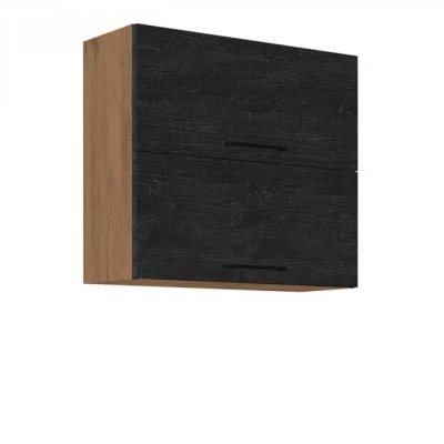 Felső konyhaszekrény 80 cm ZHILAN - lándzsás tölgy / sötét fa