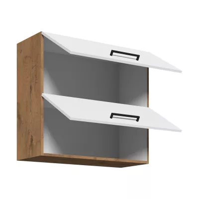 Felső konyhaszekrény 80 cm ZHILAN - lándzsás tölgy / sötét fa