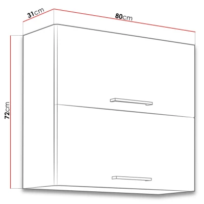 Felső konyhaszekrény 80 cm ZHILAN - lándzsás tölgy / sötét fa