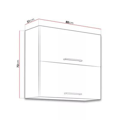 Felső konyhaszekrény 80 cm ZHILAN - lándzsás tölgy / sötét fa