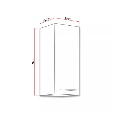 Felső zárt konyhaszekrény 30 cm ZHILAN - lancelot tölgy / sötét fa