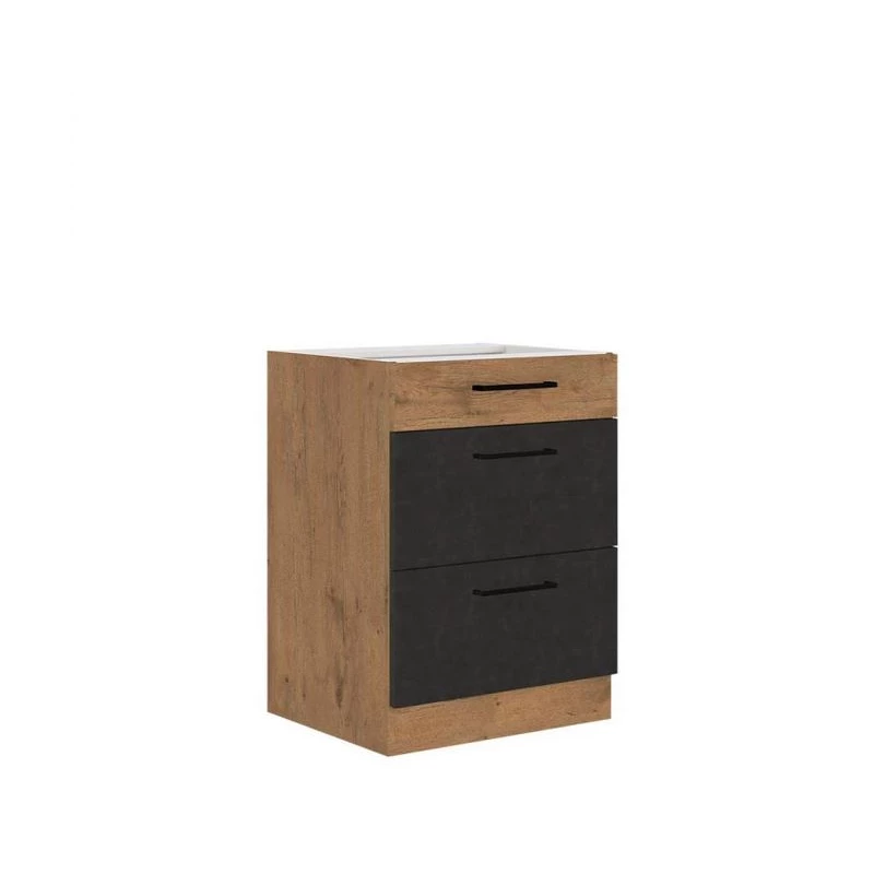 Alsó fiókos konyhaszekrény 60 cm ZHILAN - lándzsás tölgy / matera