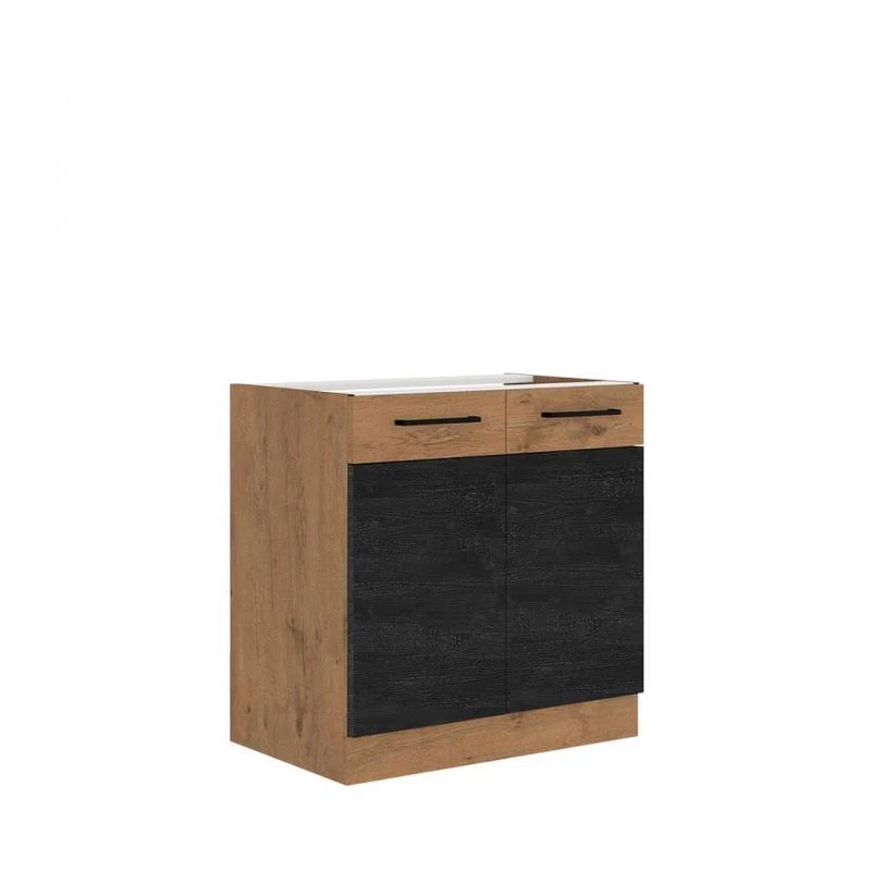 Alsó kétajtós konyhaszekrény 80 cm ZHILAN - lancelot tölgy / sötét fa