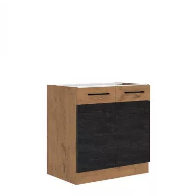 Alsó kétajtós konyhaszekrény 80 cm ZHILAN - lancelot tölgy / sötét fa