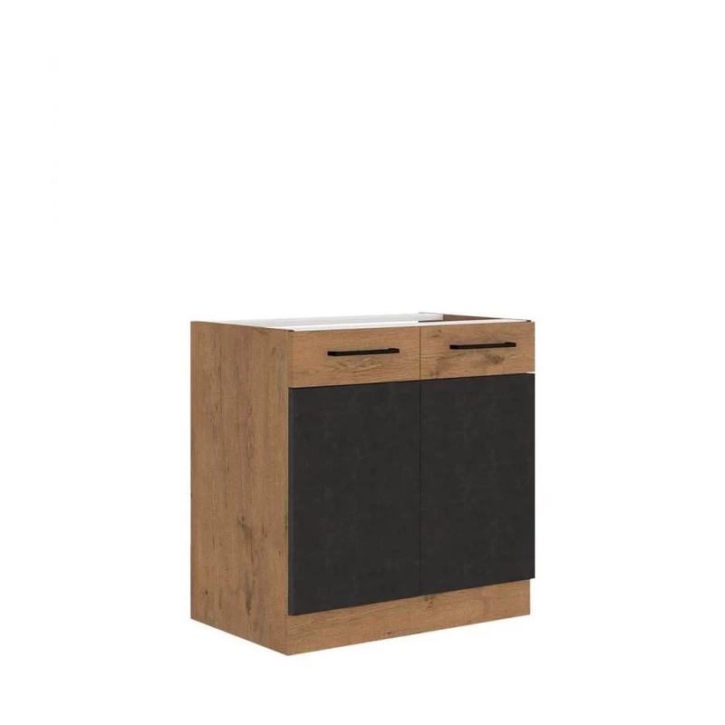 Alsó kétajtós konyhaszekrény 80 cm ZHILAN - lancelot tölgy / matera