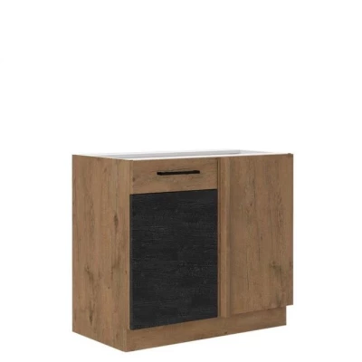 Alsó konyhaszekrény 90 cm ZHILAN - lancelot tölgy / sötét fa