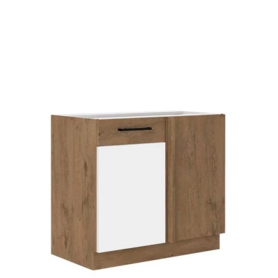 Alsó konyhaszekrény 90 cm ZHILAN - lancelot tölgy / fényes fehér