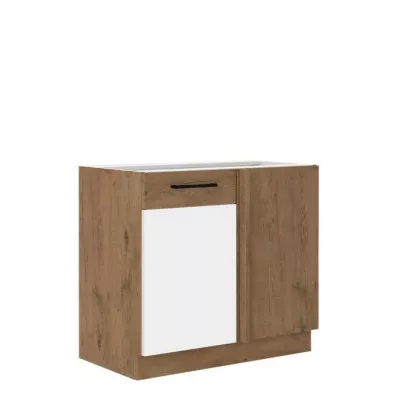 Alsó konyhaszekrény 90 cm ZHILAN - lancelot tölgy / fényes fehér