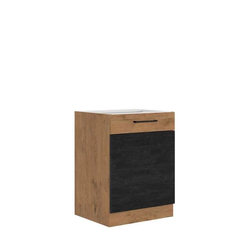 Alsó egyajtós konyhaszekrény 60 cm ZHILAN - lancelot tölgy / sötét fa