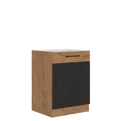 Alsó egyajtós konyhaszekrény 60 cm ZHILAN - lancelot tölgy / matera