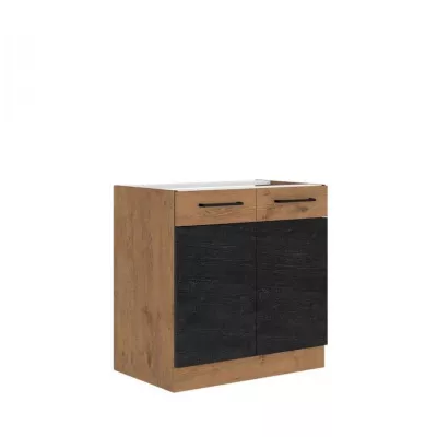 Konyhaszekrény mosogató alatt 80 cm ZHILAN - lancelot tölgy / sötét fa