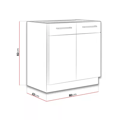 Konyhaszekrény mosogató alatt 80 cm ZHILAN - lancelot tölgy / sötét fa