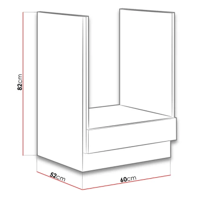 Konyhaszekrény beépített sütőhöz 60 cm ZHILAN - lancelot tölgy / sötét fa