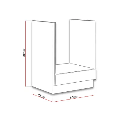 Konyhaszekrény beépített sütőhöz 60 cm ZHILAN - lancelot tölgy / sötét fa