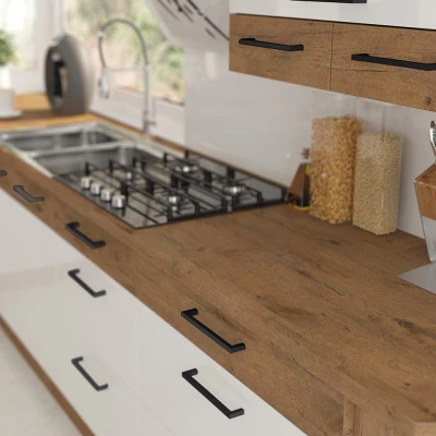 ZHILAN konyhaszekrény ajtó - 570x446 mm, lancelot tölgy / sötét fa