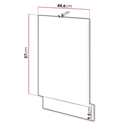 ZHILAN konyhaszekrény ajtó - 570x446 mm, lancelot tölgy / sötét fa