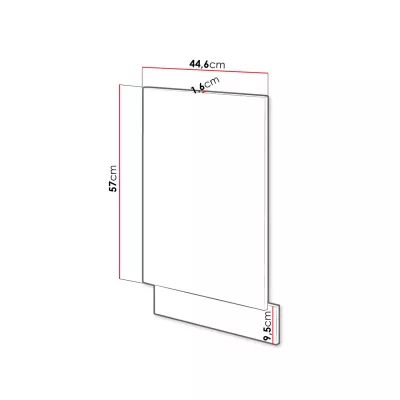 ZHILAN konyhaszekrény ajtó - 570x446 mm, lancelot tölgy / sötét fa