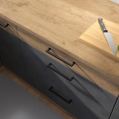 ZHILAN konyhaszekrény ajtó - 570x596 mm, lancelot tölgy / sötét fa