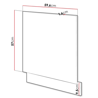 ZHILAN konyhaszekrény ajtó - 570x596 mm, lancelot tölgy / sötét fa