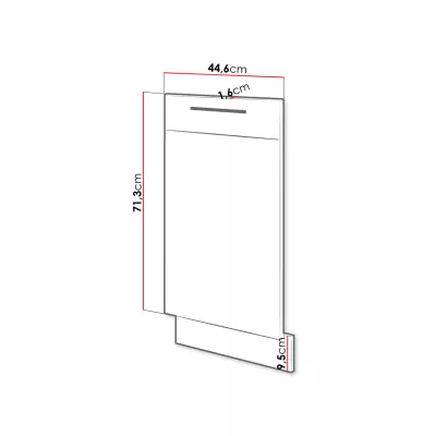 ZHILAN konyhaszekrény ajtó - 713x446 mm, lancelot tölgy / sötét fa
