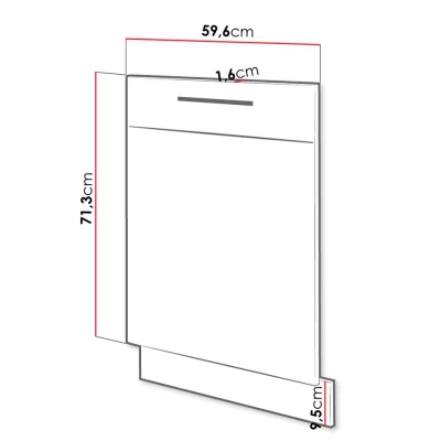 ZHILAN konyhaszekrény ajtó - 713x596 mm, lancelot tölgy / sötét fa