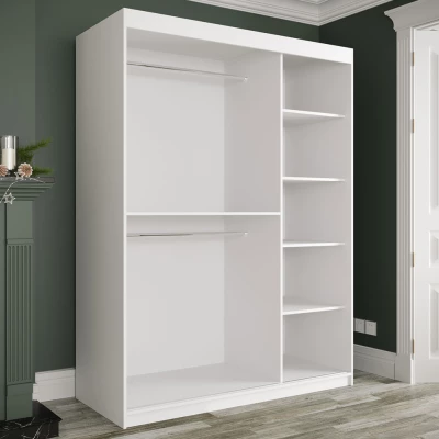Modern gardrób 150 cm CARSON 2 - fehér márvány / fekete / arany