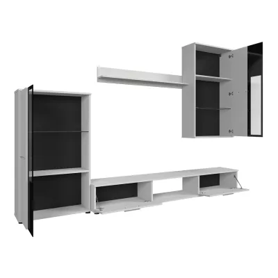 Modern nappali fal LED világítással PARK - lefkas tölgyfa