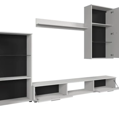 Modern nappali fal LED világítással PARK - artisan tölgy / fehér