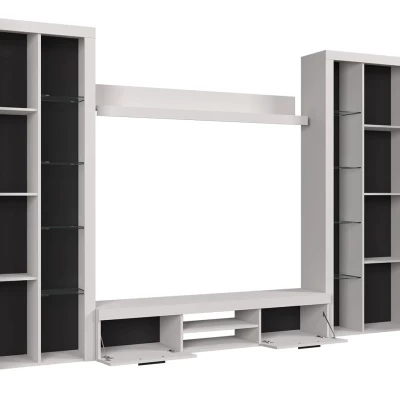 Modern nappali fal LED világítással THISE XL - Lefkas tölgy / grafit