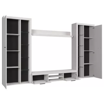 Modern nappali fal LED világítással THISE XL - Lefkas tölgy / grafit