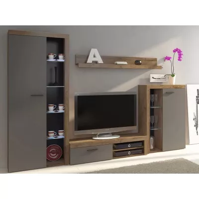 Modern nappali fal THISE - Lefkas tölgy / grafit