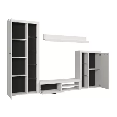 Modern nappali fal LED világítással THISE - beton / fehér