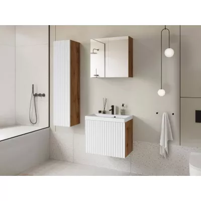 CASTERA 1 fürdőszoba szett tükörrel - wotan / fehér + Economico csaptelep INGYEN