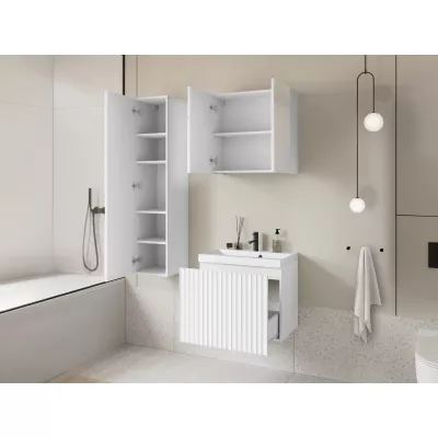 CASTERA 1 fürdőszoba szett tükörrel - wotan / fehér + Maro csaptelep INGYEN