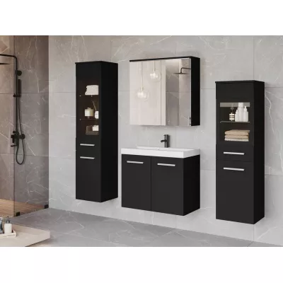 YUKO 2 fürdőszoba szett LED világítással - fekete / grafit + Maro csaptelep INGYEN