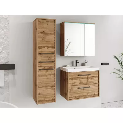 CRESSON 1 fürdőszoba szett RGB LED világítással - Wotan tölgyfa + Maro szifon és csaptelep INGYEN
