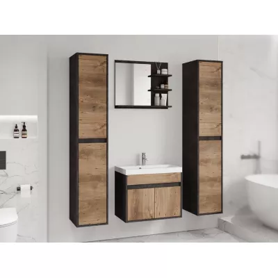 DENISON XL fürdőszoba szett tükörrel - matera / gesztenyebarna breslau + INGYENES Maro csaptelep