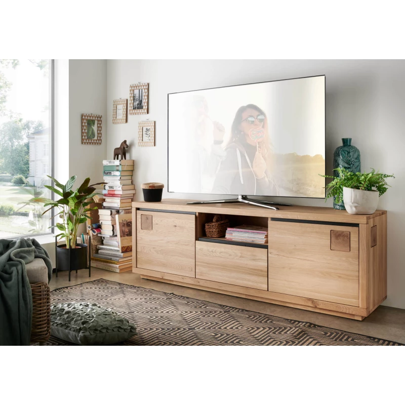 TV állvány LEXY - vad tölgy olajozott / fekete