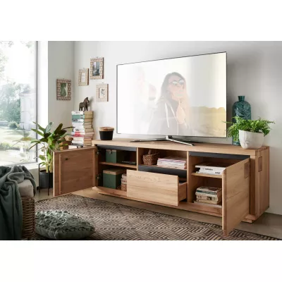 TV állvány LEXY - vad tölgy olajozott / fekete