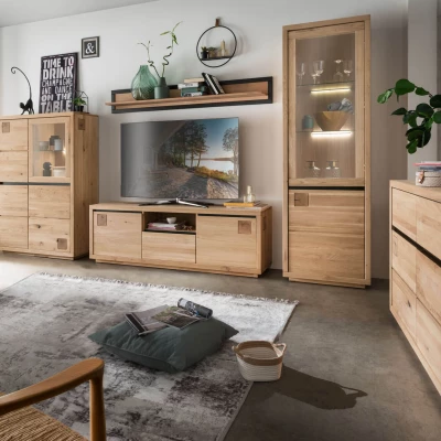 TV állvány LEXY - vad tölgy olajozott / fekete