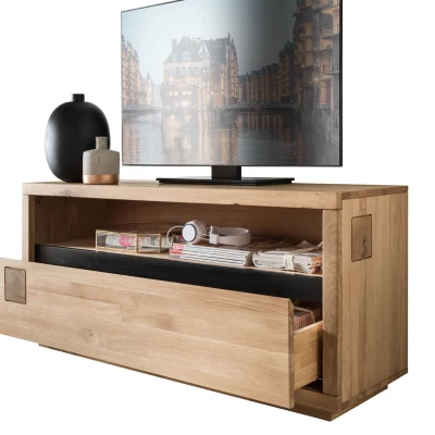 LEXY TV állvány - vad tölgy olajozott / fekete