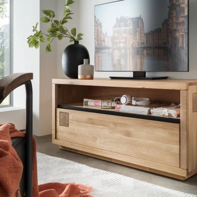 LEXY TV állvány - vad tölgy olajozott / fekete