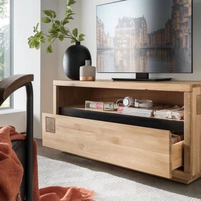LEXY TV állvány - vad tölgy olajozott / fekete