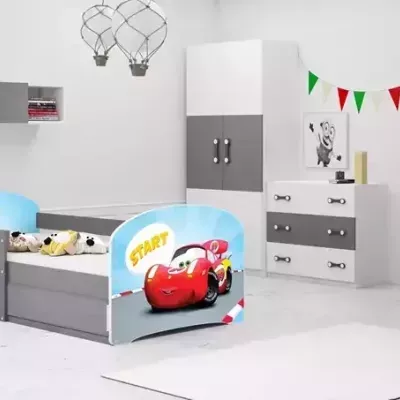 Gyerekágy tárolóhellyel matrac nélkül 80x160 RACER 1 - grafitszürke