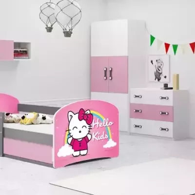 Gyerekágy tárolóhellyel matrac nélkül 80x160 CAT 1 - grafitszürke